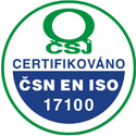 Certifikováno ČSN EN ISO 17100